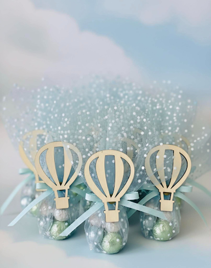 Hot Air Balloon Boy's Baptism Favor